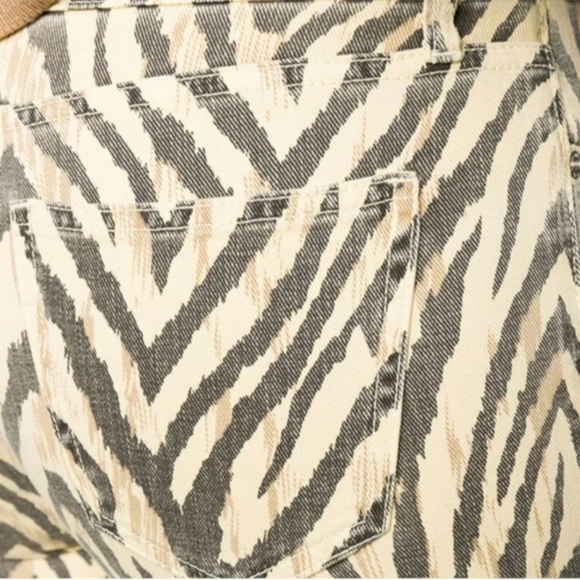 New Current/Elliott The Ruby Crop Jeans natural zebra print. NWT - Picture 7 of 14